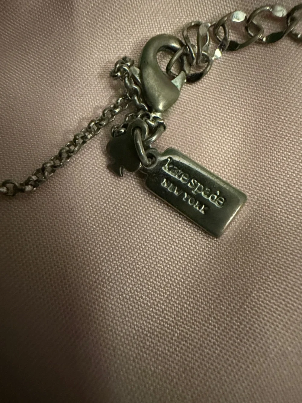 kate spade silver-tone pendant necklace with pink pouch - Picture 5 of 8